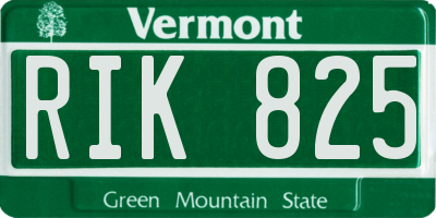 VT license plate RIK825