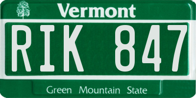 VT license plate RIK847