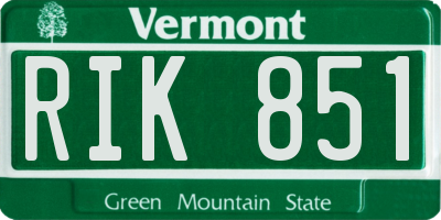 VT license plate RIK851