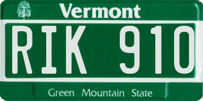 VT license plate RIK910