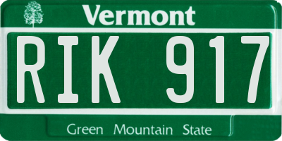 VT license plate RIK917
