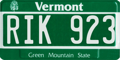 VT license plate RIK923