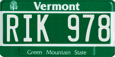 VT license plate RIK978