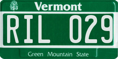VT license plate RIL029
