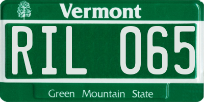 VT license plate RIL065