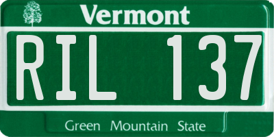 VT license plate RIL137