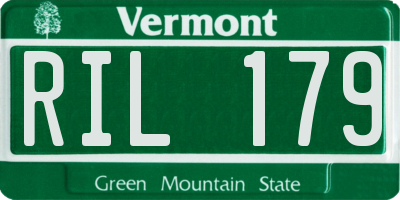 VT license plate RIL179