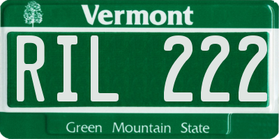 VT license plate RIL222