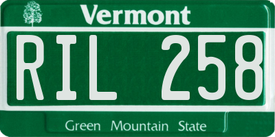 VT license plate RIL258