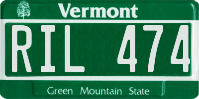 VT license plate RIL474