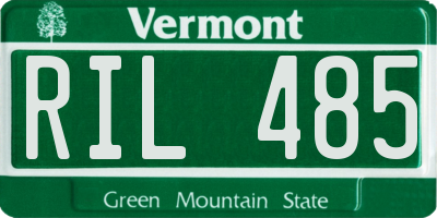 VT license plate RIL485