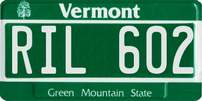 VT license plate RIL602
