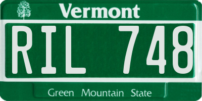VT license plate RIL748