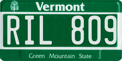 VT license plate RIL809