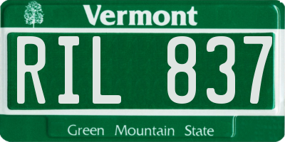 VT license plate RIL837