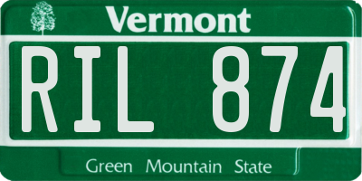 VT license plate RIL874