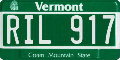VT license plate RIL917