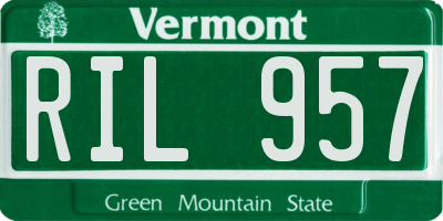 VT license plate RIL957