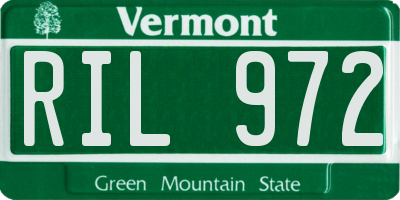 VT license plate RIL972