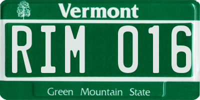 VT license plate RIM016