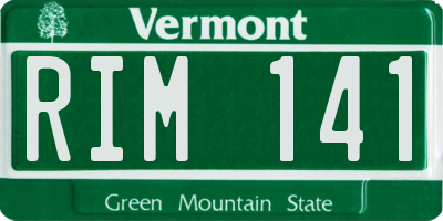 VT license plate RIM141