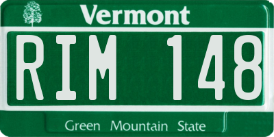 VT license plate RIM148
