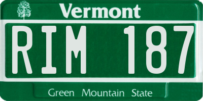 VT license plate RIM187