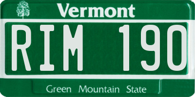 VT license plate RIM190