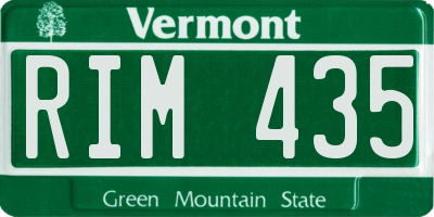VT license plate RIM435