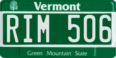 VT license plate RIM506