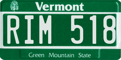 VT license plate RIM518