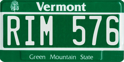 VT license plate RIM576