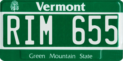 VT license plate RIM655