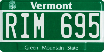 VT license plate RIM695