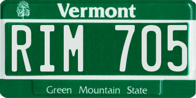 VT license plate RIM705