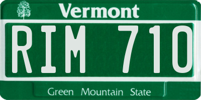 VT license plate RIM710