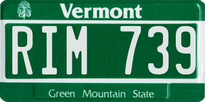 VT license plate RIM739