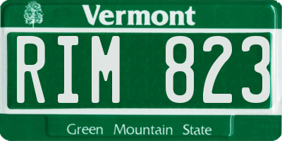 VT license plate RIM823