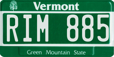 VT license plate RIM885