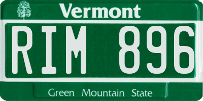 VT license plate RIM896