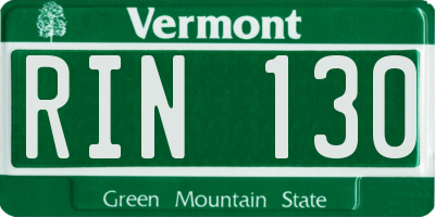 VT license plate RIN130