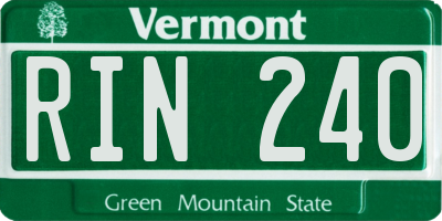 VT license plate RIN240