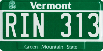VT license plate RIN313