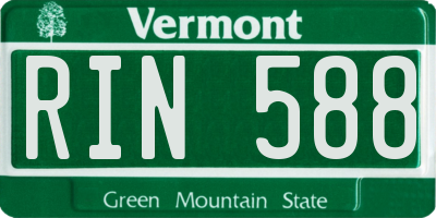 VT license plate RIN588