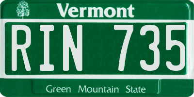 VT license plate RIN735