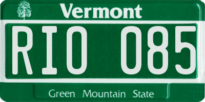 VT license plate RIO085