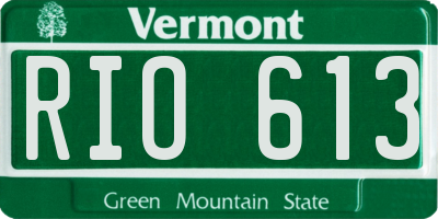 VT license plate RIO613