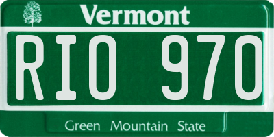 VT license plate RIO970