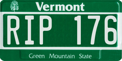 VT license plate RIP176