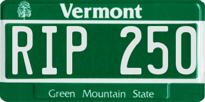 VT license plate RIP250